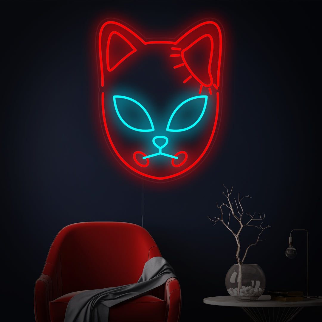 "Vossenmasker, Manga-Anime" Neon Verlichting