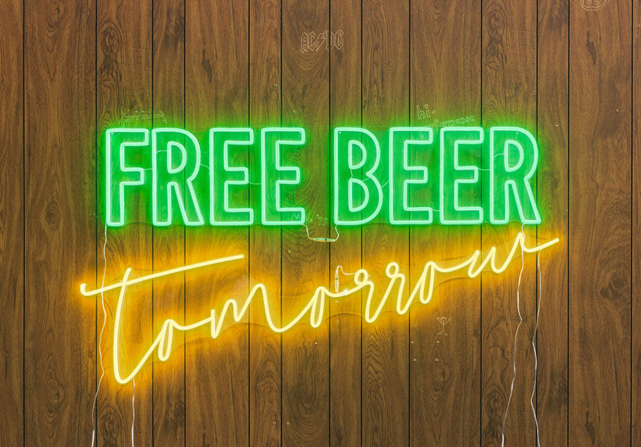 "Free Beer Tomorrow" Neon Verlichting