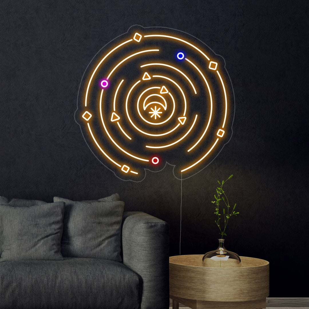 "Melkweg Zon Ster Maan" Neon Verlichting