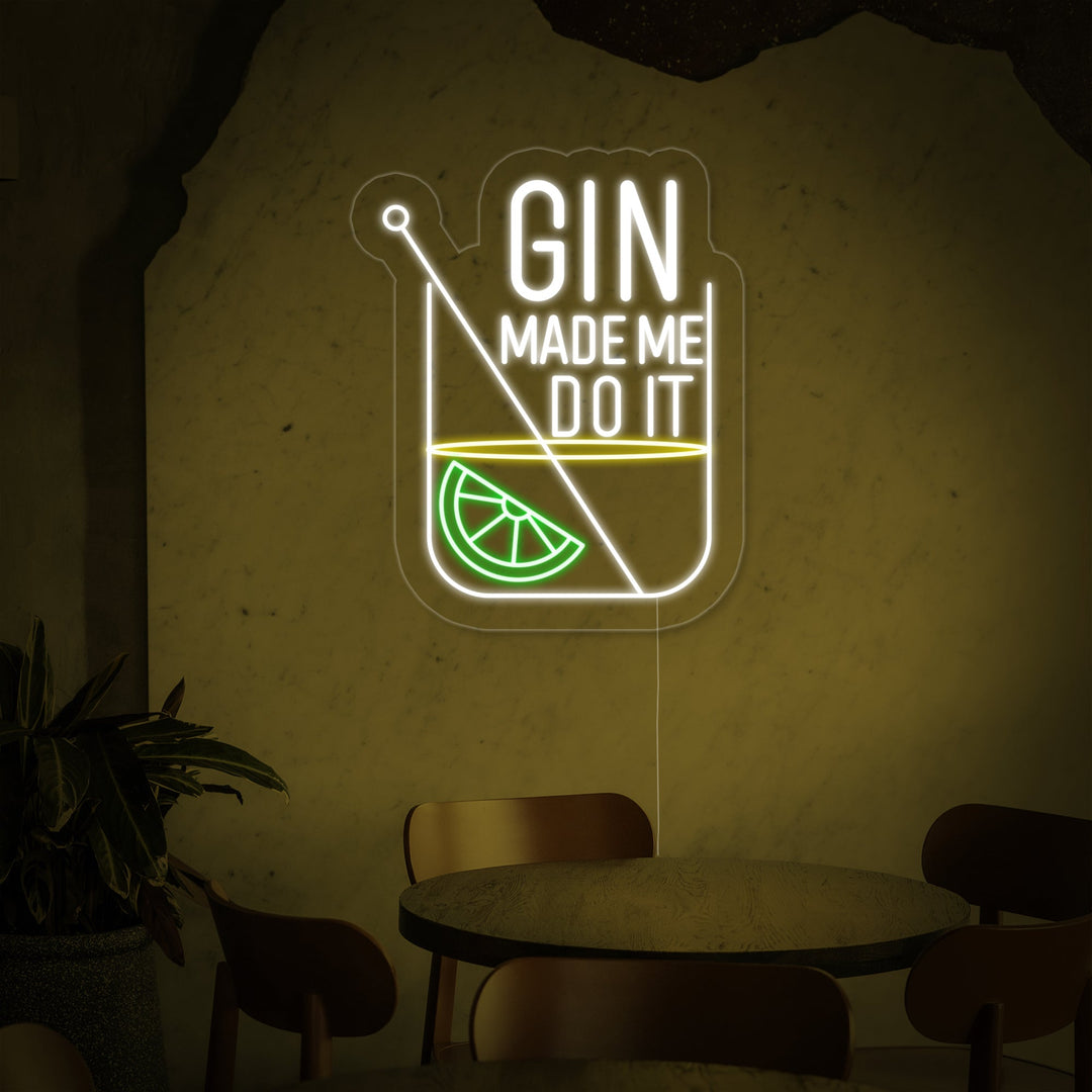 "Gin Made Me Do it Bar" Neon Verlichting