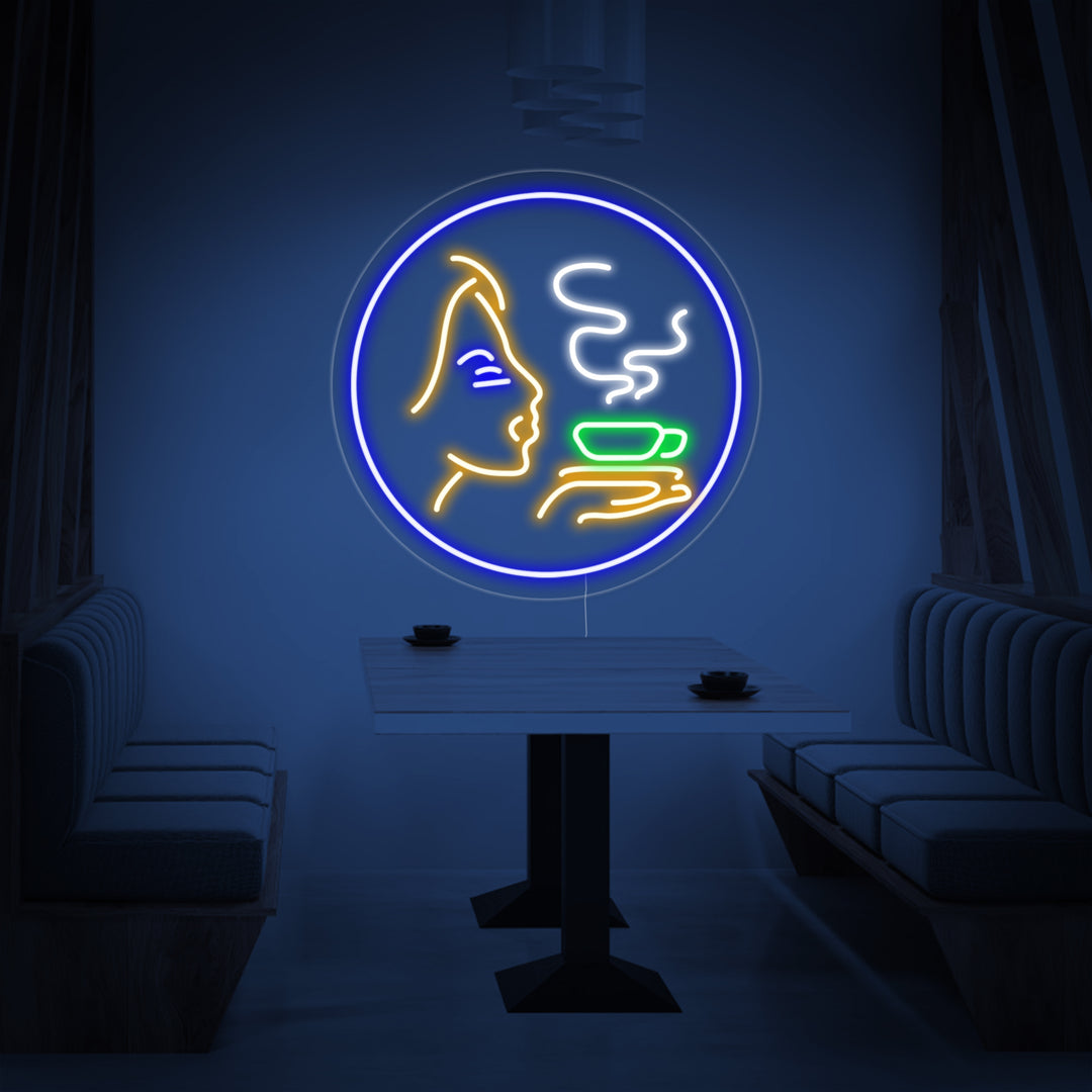 "Meisje, Hete Koffie" Neon Verlichting