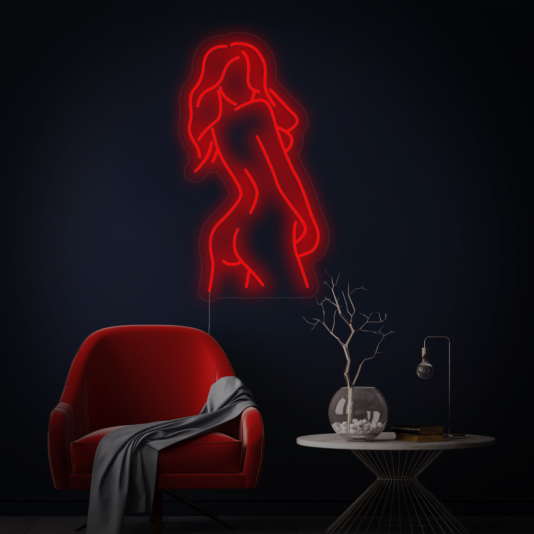 "Meisje Vrouw Dame Lichaam Elegant" Neon Verlichting
