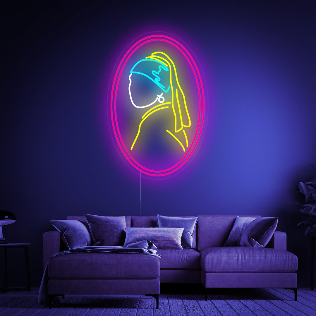 "Meisje Met Parel Vermeer" Neon Verlichting
