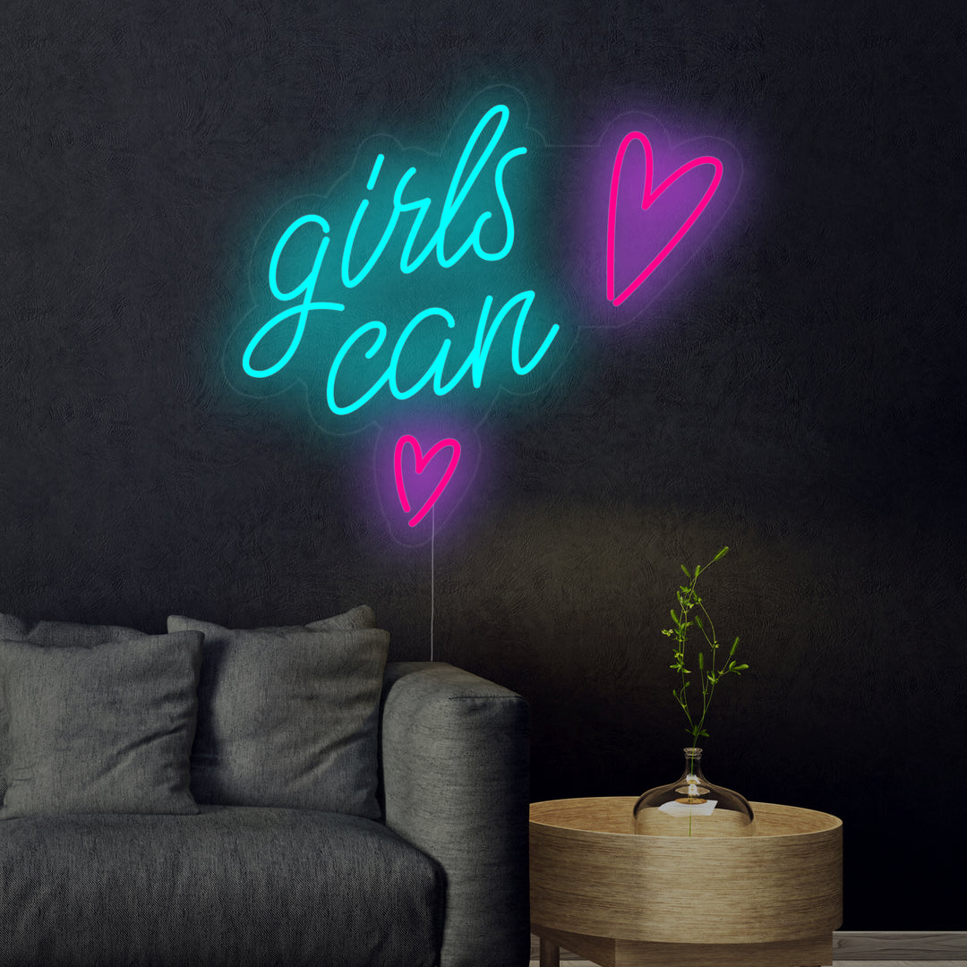 "Girls Can" Neon Verlichting