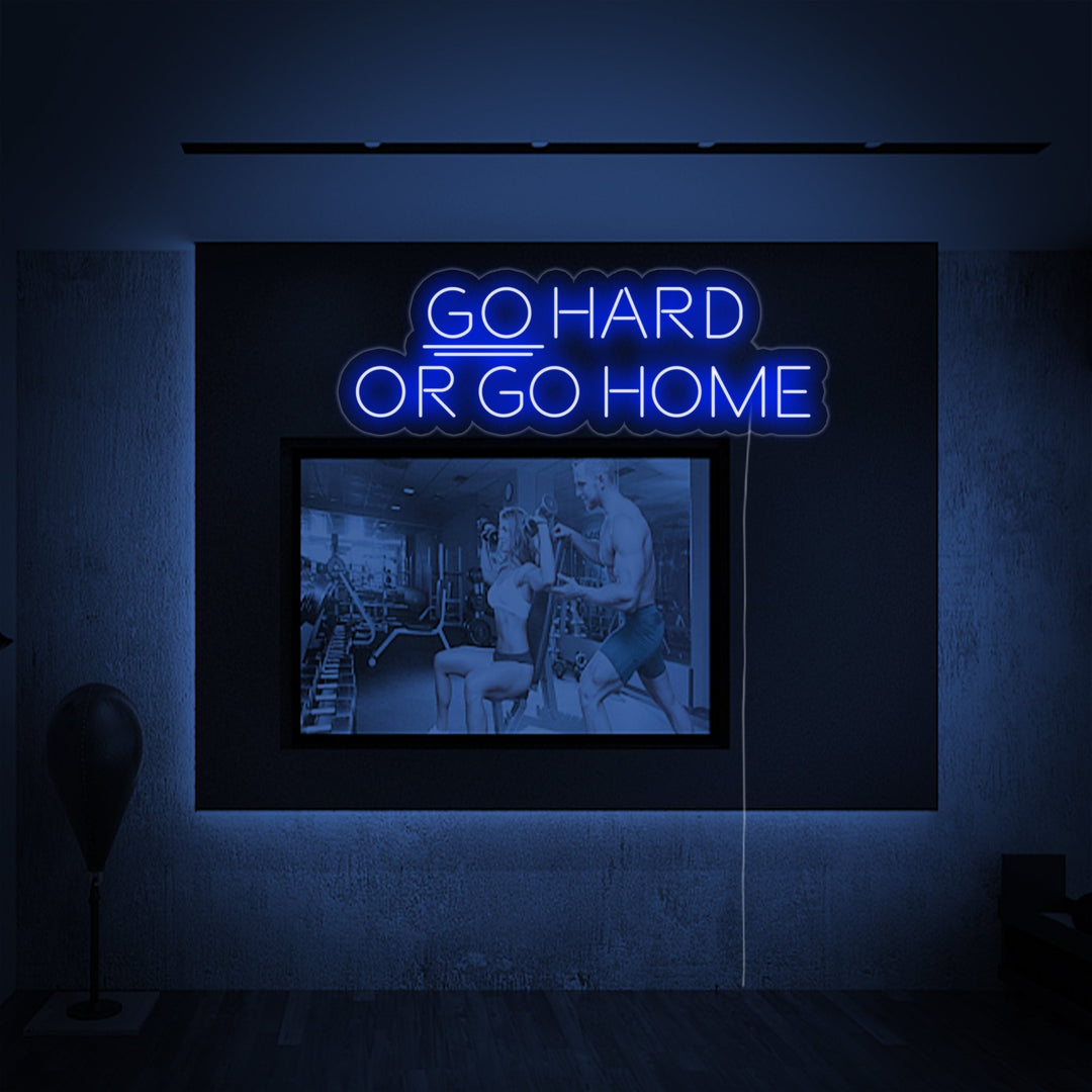 "Go Hard Or Go Home, Gym Decor, Gym Quotes, Fitness Quotes, Workout Quotes" Neon Verlichting