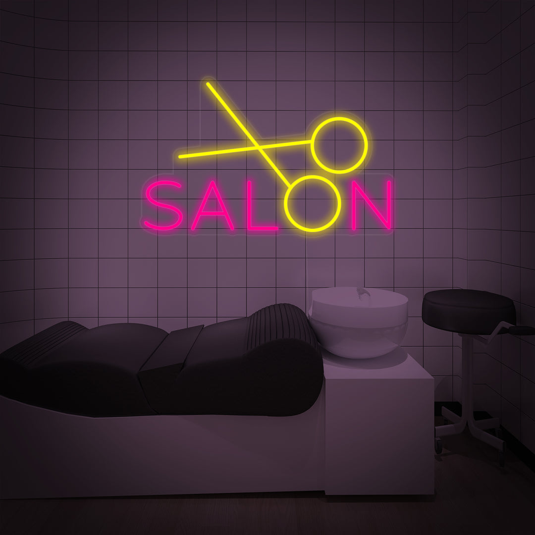 "salon, Friseursalon, Schere" Neon Verlichting