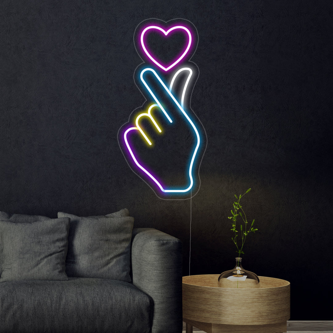 "Hand Hart" Neon Verlichting