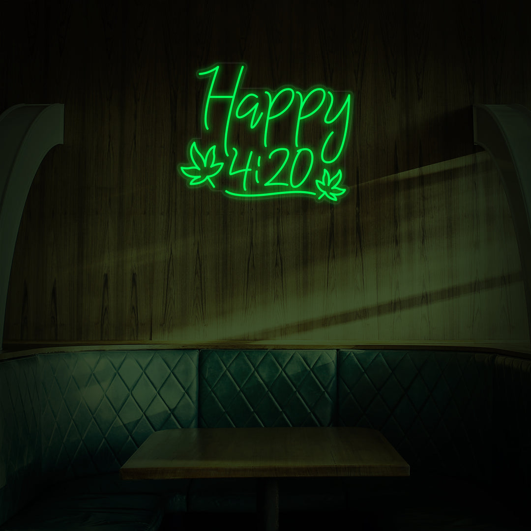 "Happy 420 Wiet" Neon Verlichting