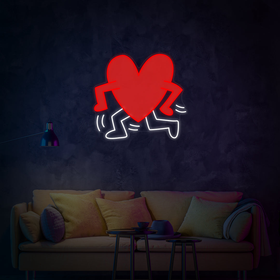 "Wandelend Hart" Neon Verlichting