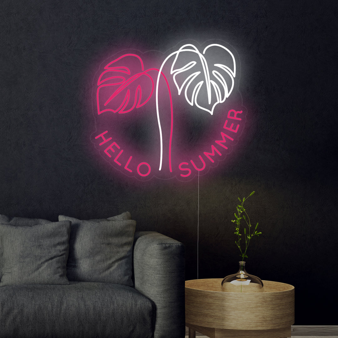 "Hello Summer, Palmboom" Neon Verlichting