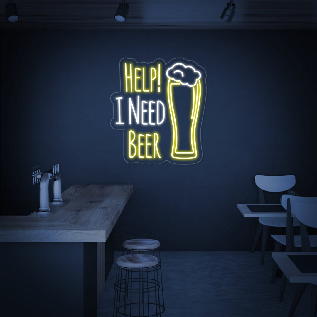 "Help I Need Beer" Neon Verlichting