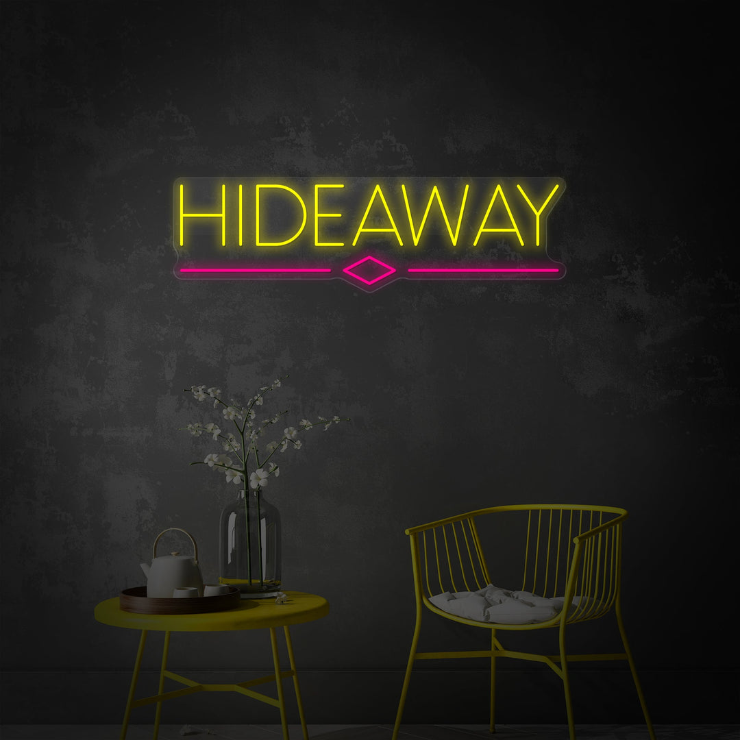 "Hideaway, bierbalkvlag" Neonbord