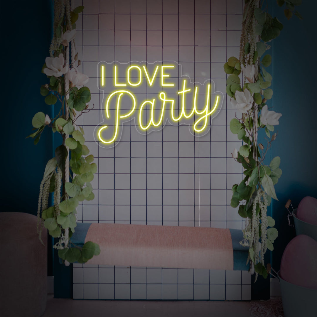 "I Love Party" Neon Verlichting