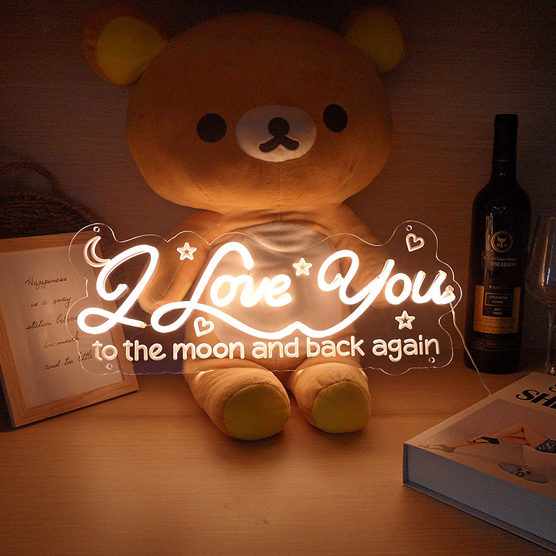 "I Love You To The Moon And Back Again" Mini Neon Verlichting
