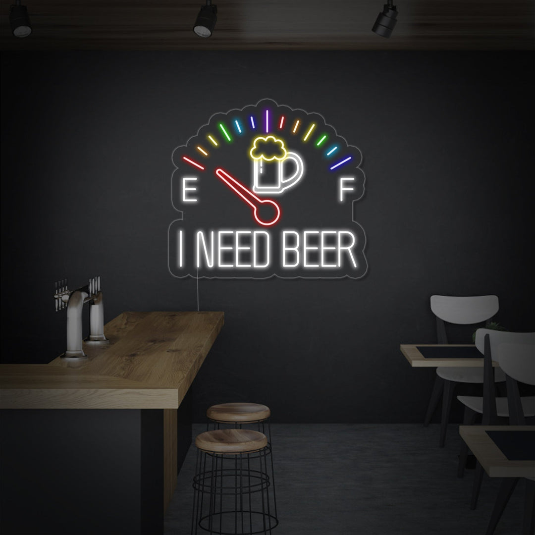 "I Need Beer Klok" Neon Verlichting