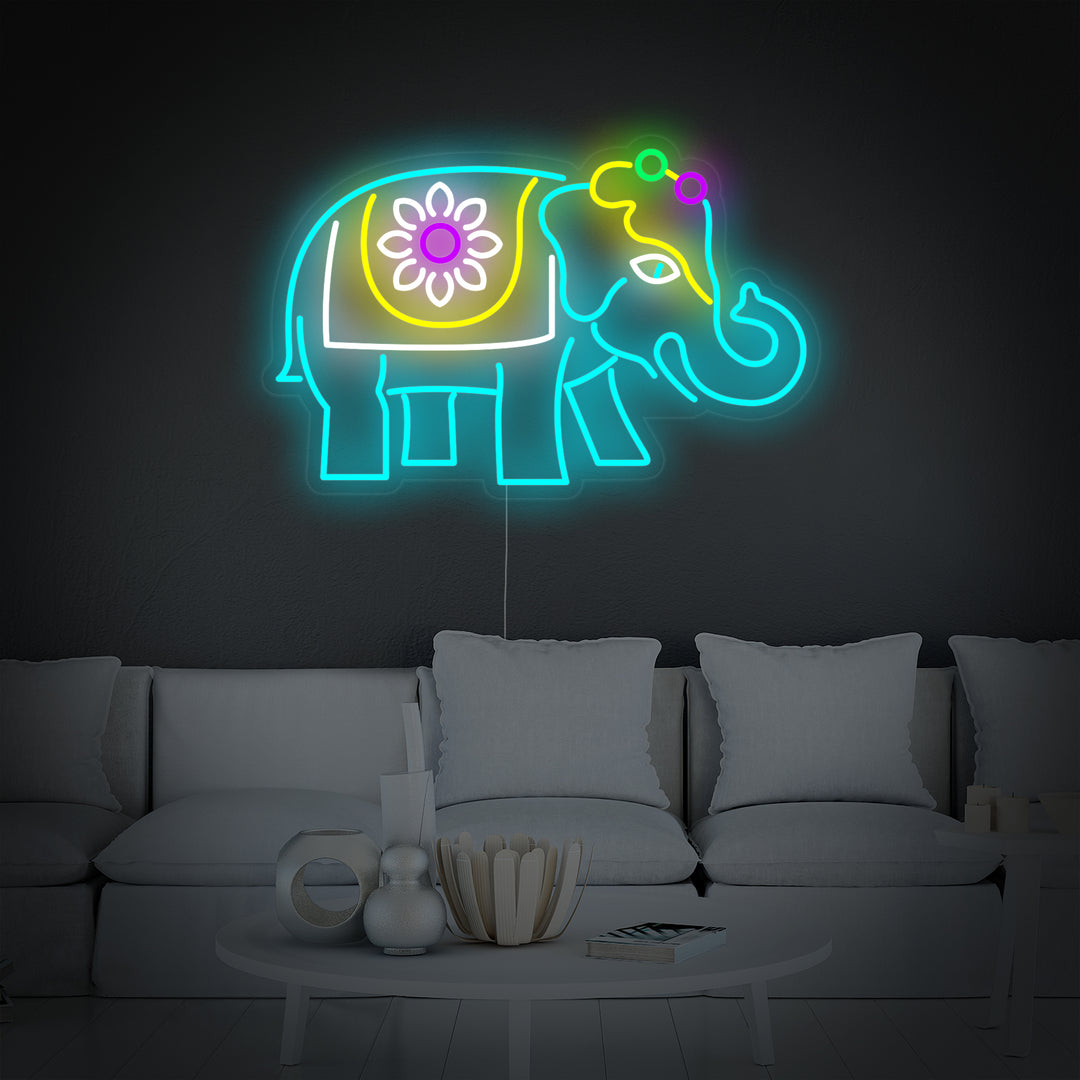 "Indiaanse Olifant" Neon Verlichting