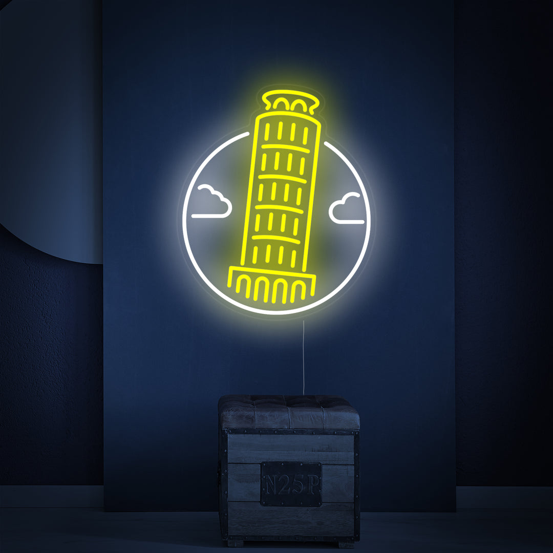 "Scheve Toren Van Pisa In Italië" Neon Verlichting