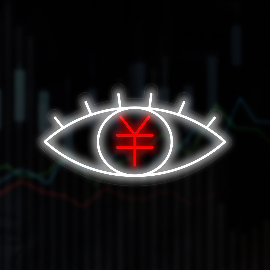 "Japanse Yen Symbool Met Oog" Neon Verlichting