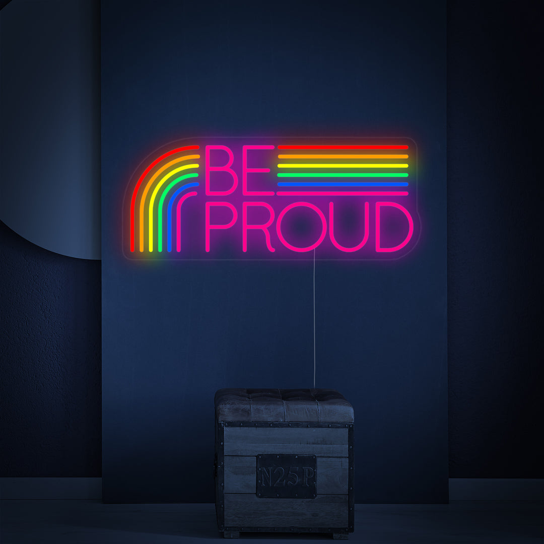"LGBT Be Proud, Regenboog" Neon Verlichting