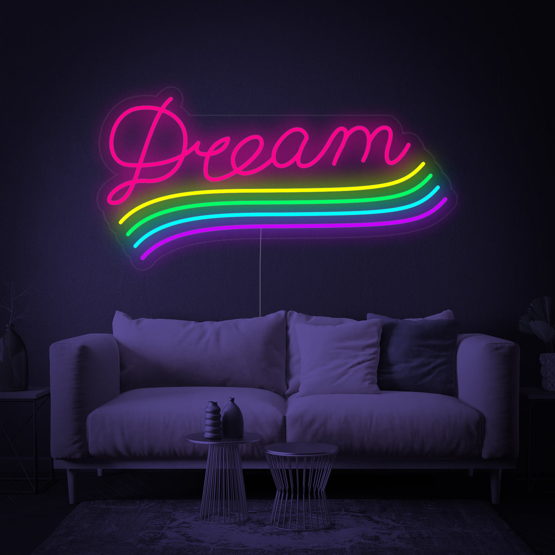 "Regenboogvlag Lgbt-Trots Uniek, Dream" Neon Verlichting