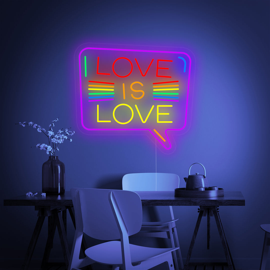 "LGBT LOVE IS LOVE, Regenboog" Neon Verlichting