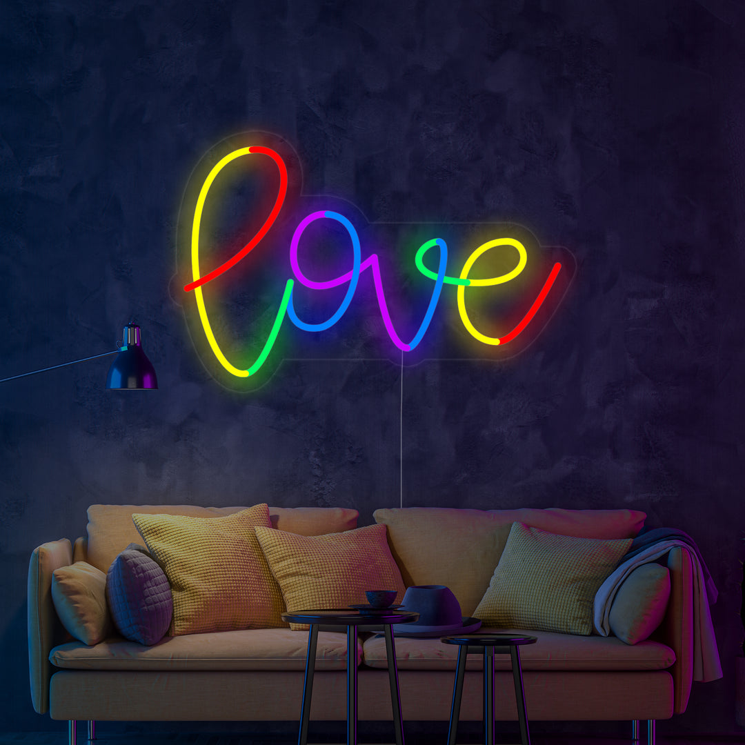 "LGBT, Regenboog, LOVE" Neon Verlichting