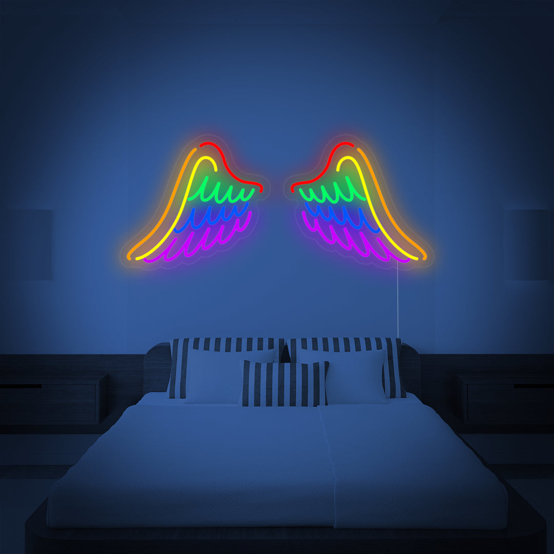 "Regenboogvlag Lgbt-Trots Uniek, Vleugels" Neon Verlichting