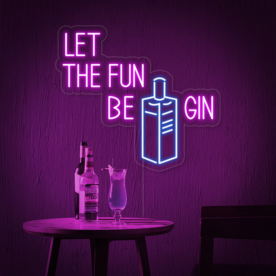 "Let Fun Be Gin Fles Bierbar" Neon Verlichting