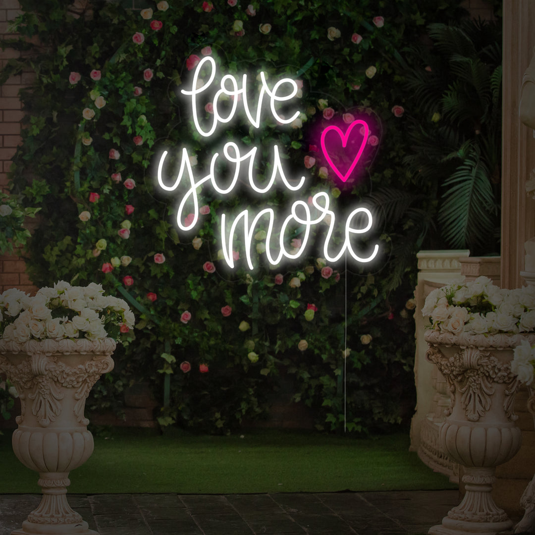 "Love You More Heart" Neon Verlichting