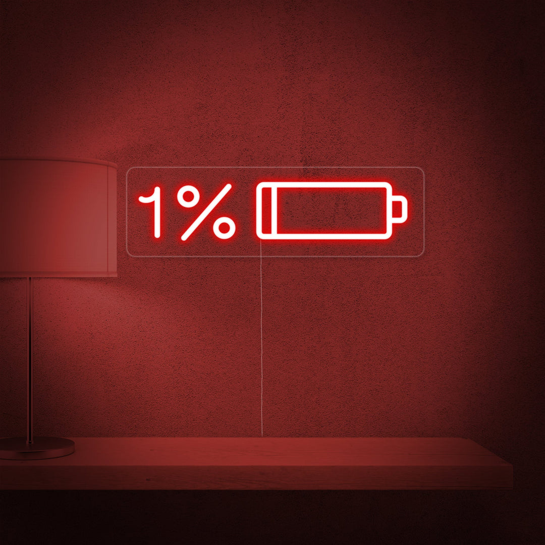"Batterij Bijna Leeg" Neon Verlichting