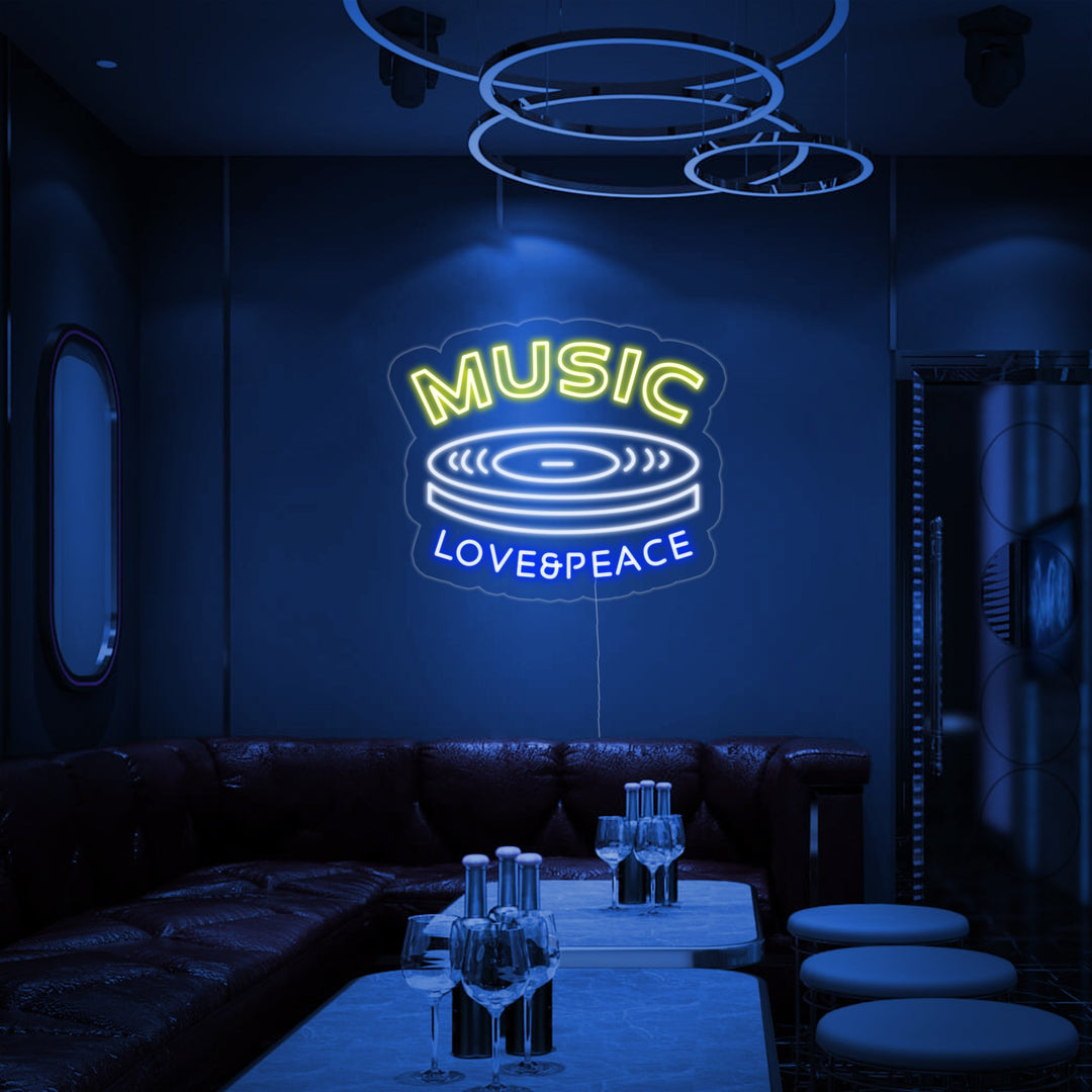 "Music Love Peace" Neon Verlichting