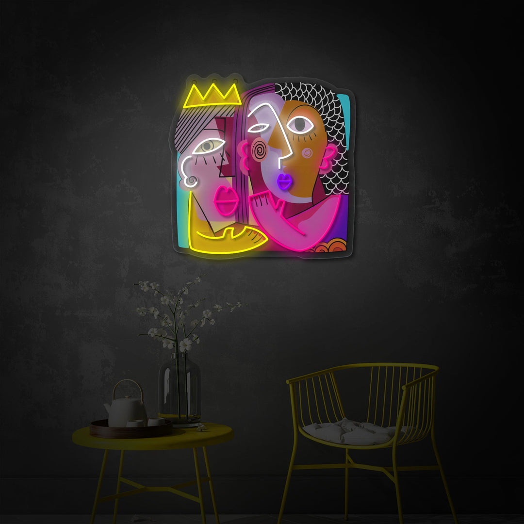 "Man en vrouw" UV-geprint LED-neonbord