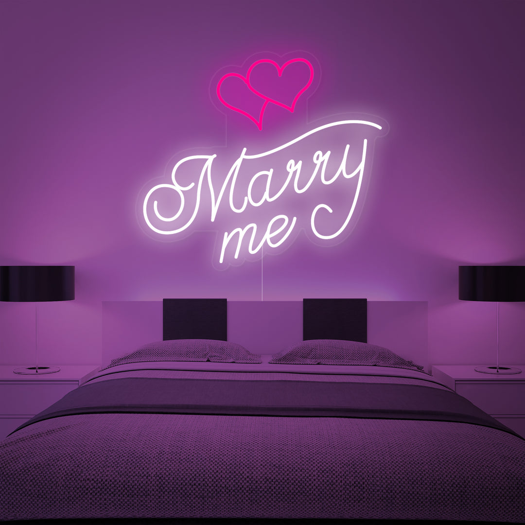 "Marry Me, Harten" Neon Verlichting
