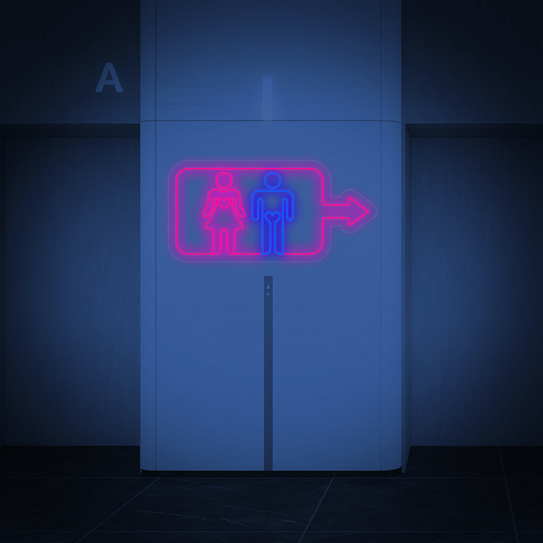 "Mannen Vrouwen Toilet Wasruimte Muur" Neon Verlichting