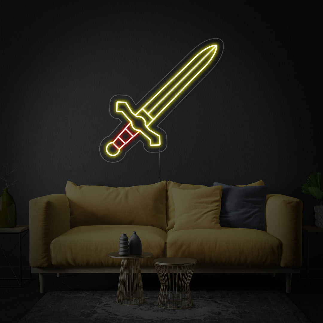 "Metalen Dolk Ridder Zwaard" Neon Verlichting