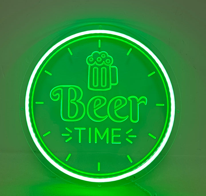 "Beer Time Bar Bier" Miniatuur Neonbord