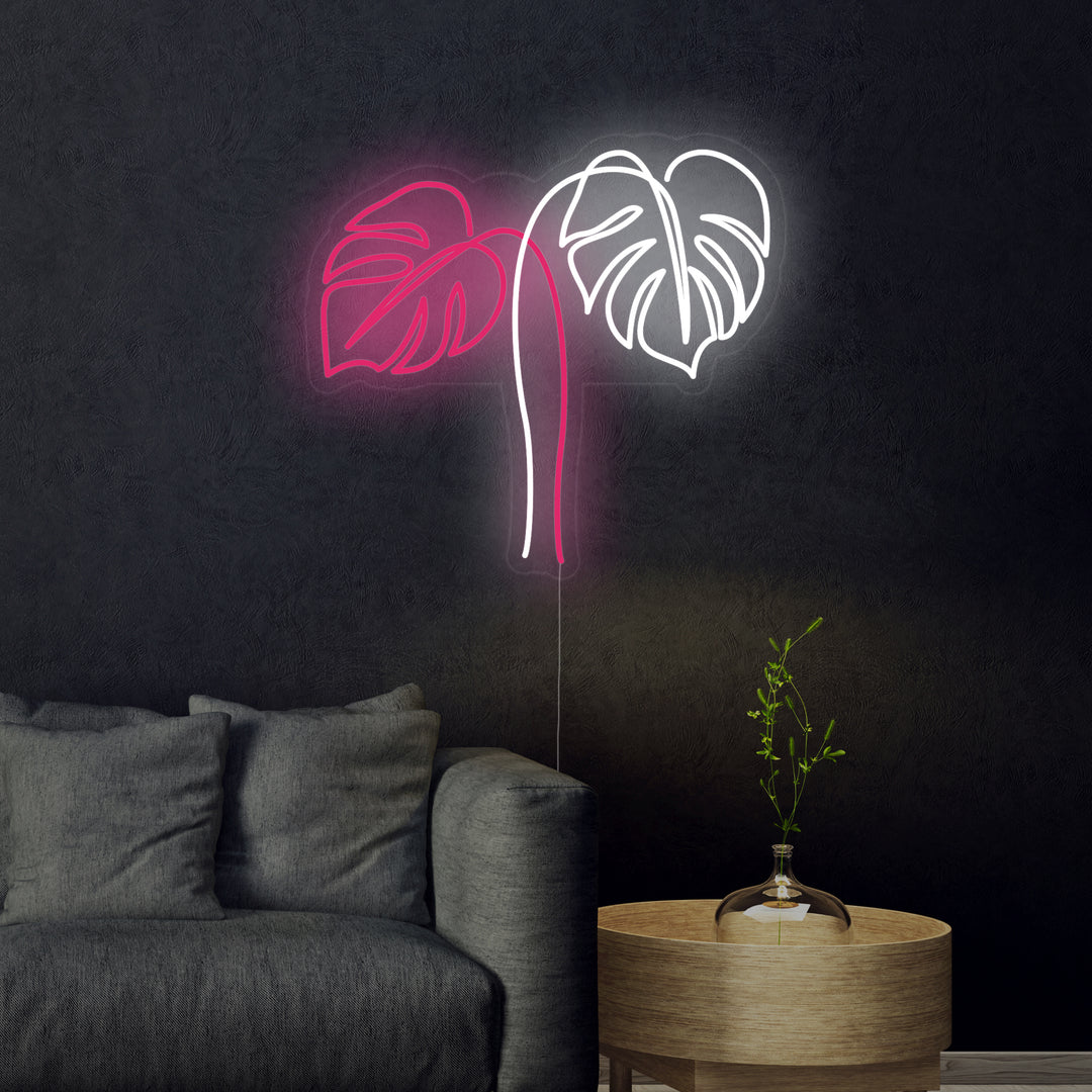 "Monstera Bladeren" Neon Verlichting