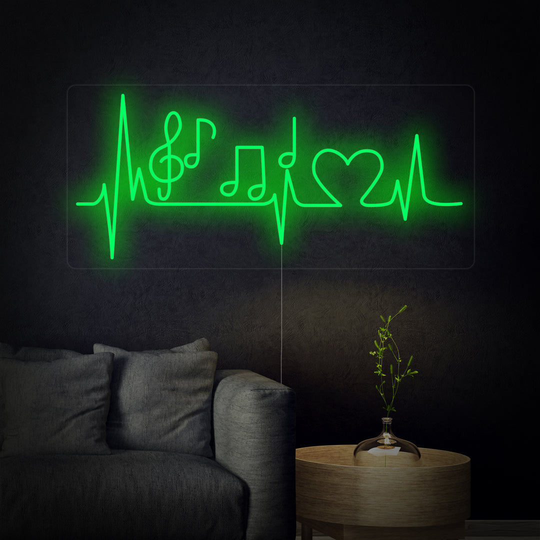 "Muzieknoot En Kloppend Hart" Neon Verlichting