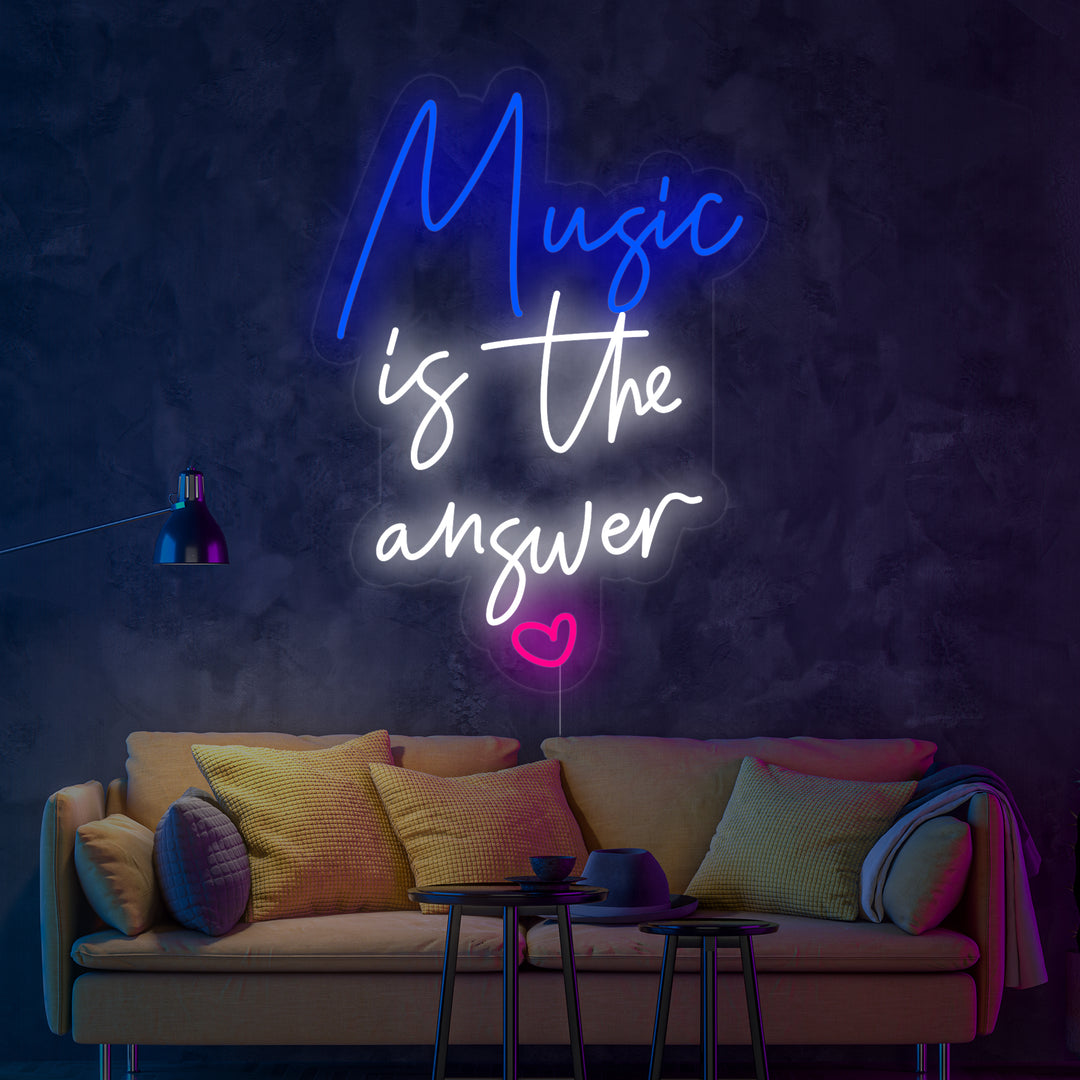 "Music is The Answer" Neon Verlichting