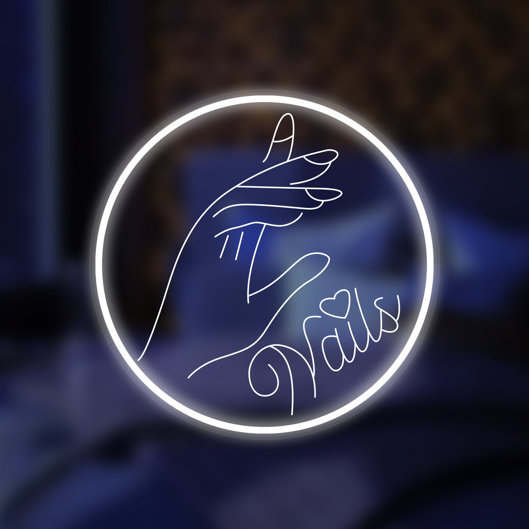 "Nails, 3D Gravure, hand" Mini Neon Verlichting