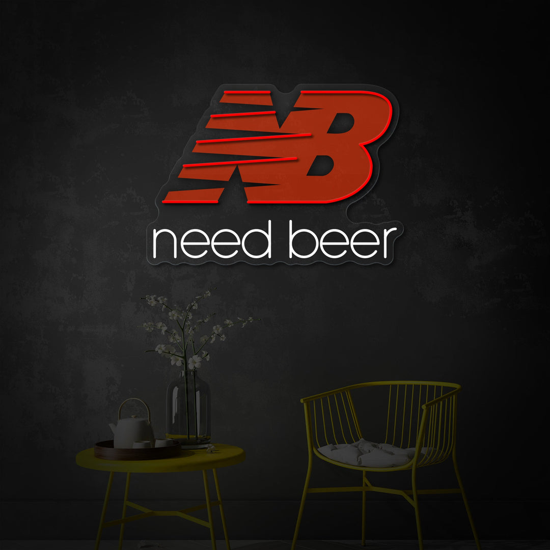 "Need Beer" UV-geprint LED-neonbord