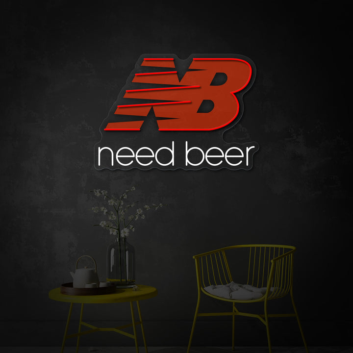 "Need Beer" UV-geprint LED-neonbord