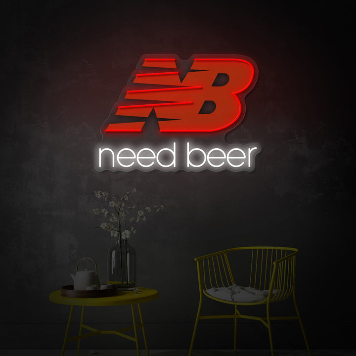 "Need Beer" UV-geprint LED-neonbord