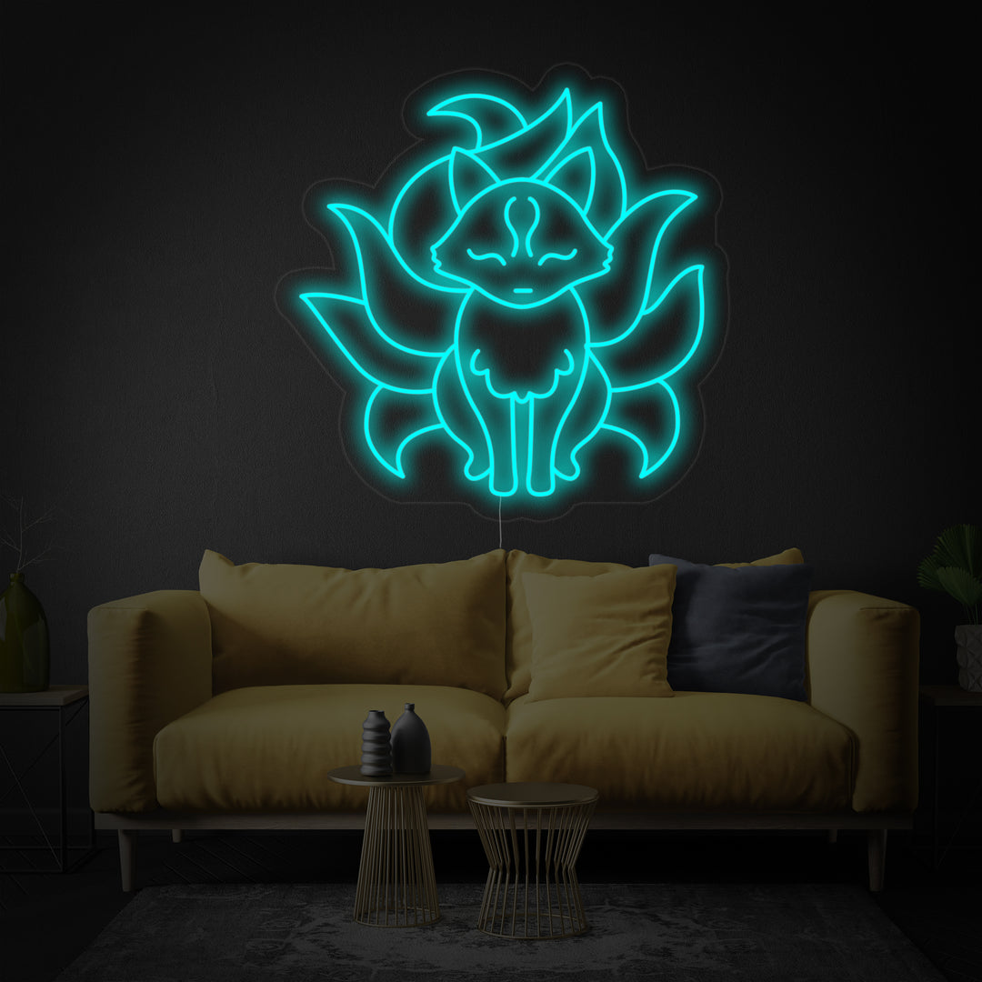 "Negen Staarten Vos Anime" Neon Verlichting