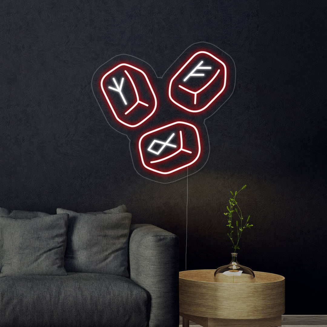 "Noordse Runenstenen" Neon Verlichting
