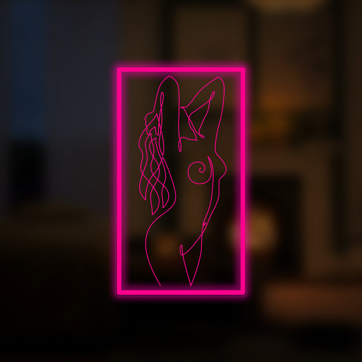 "Naakt Vrouwelijk Vrouwenlichaam" Miniatuur Neonbord, Nachtclub