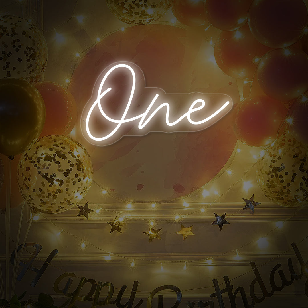 "one, Eerste verjaardagsdecoratie" Neon Verlichting