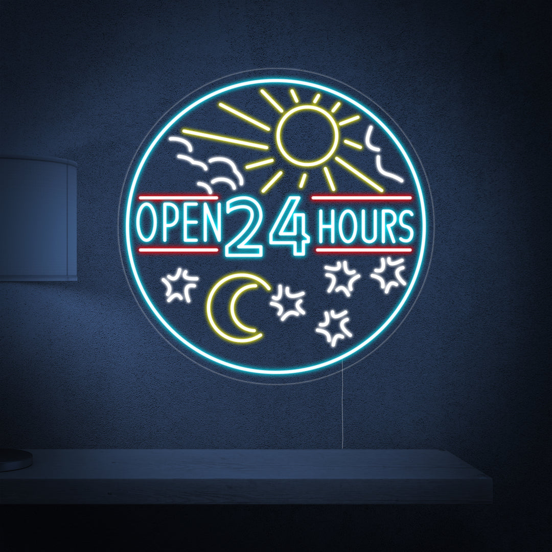 "Open 24 Hours" Neon Verlichting