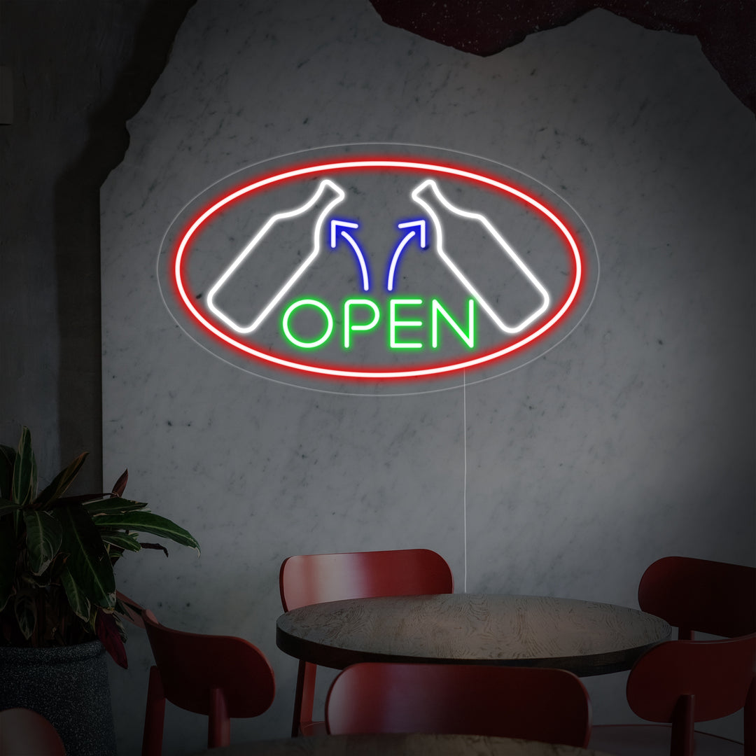 "Wine, Wijnglas" Neon Verlichting