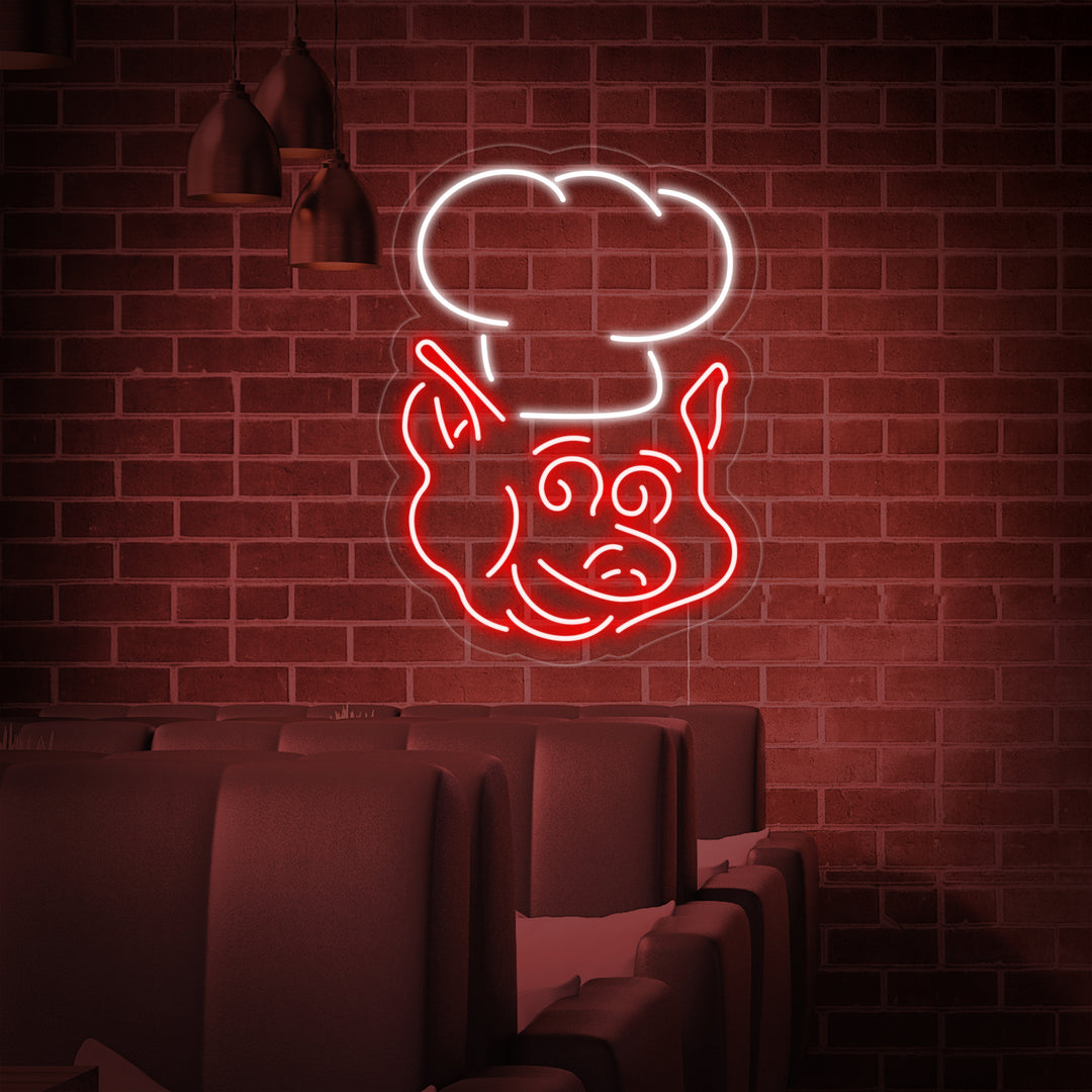 "Varken, Chef" Neon Verlichting